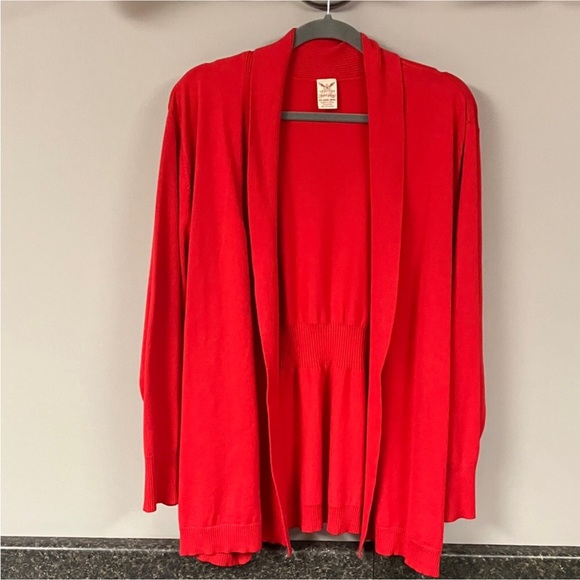 9/27   Faded Glory red open cardigan sweater 4x 26/28 - Picture 1 of 7